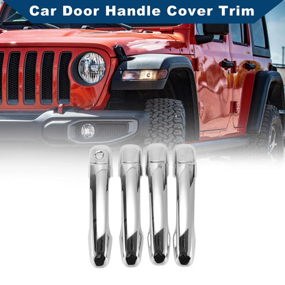 Silver Tone Door Handle Cover Trim for Toyota Land Cruiser Prado (2009-2023)