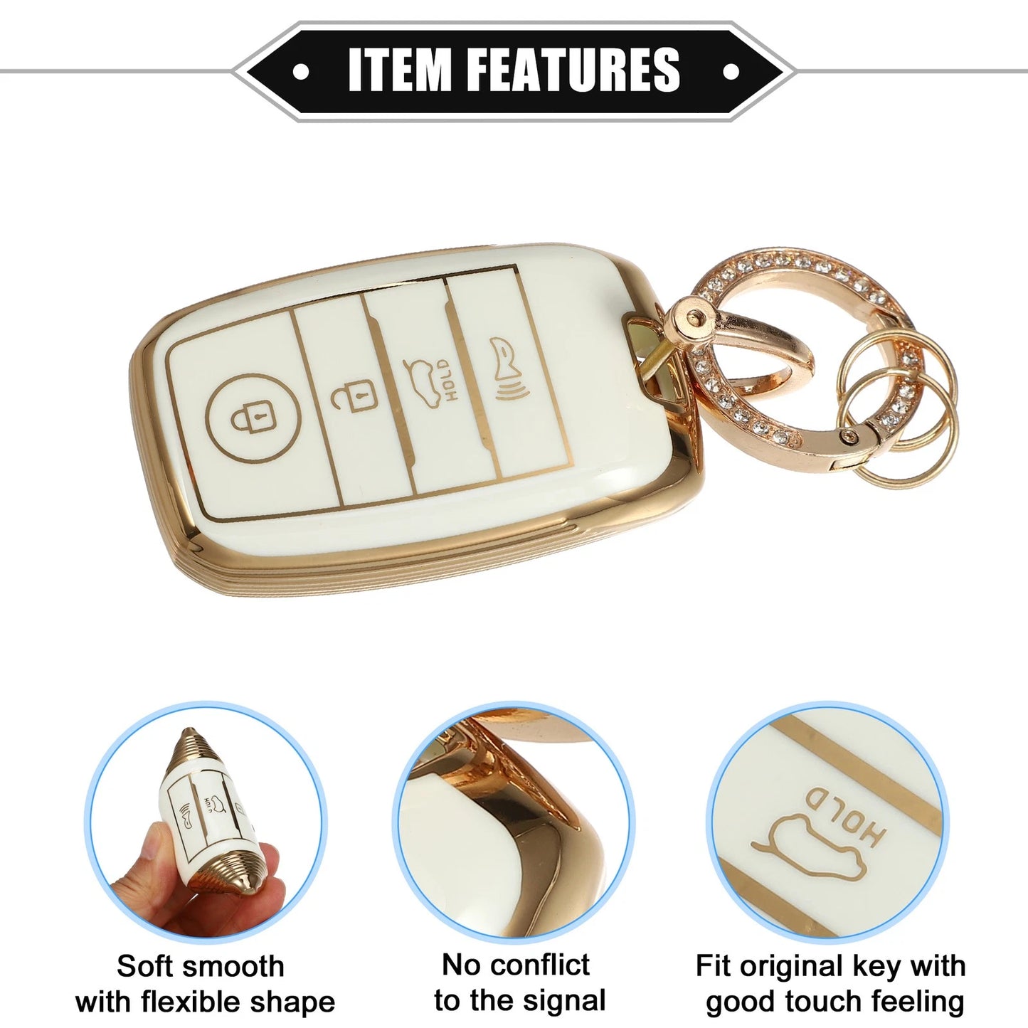 4 x Button Key Fob Shell Cover for Kia Forte Koup, Optima (2010-2019)