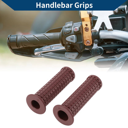 7/8" 22mm Hand Grips Rubber Red Brown for Motorcycle