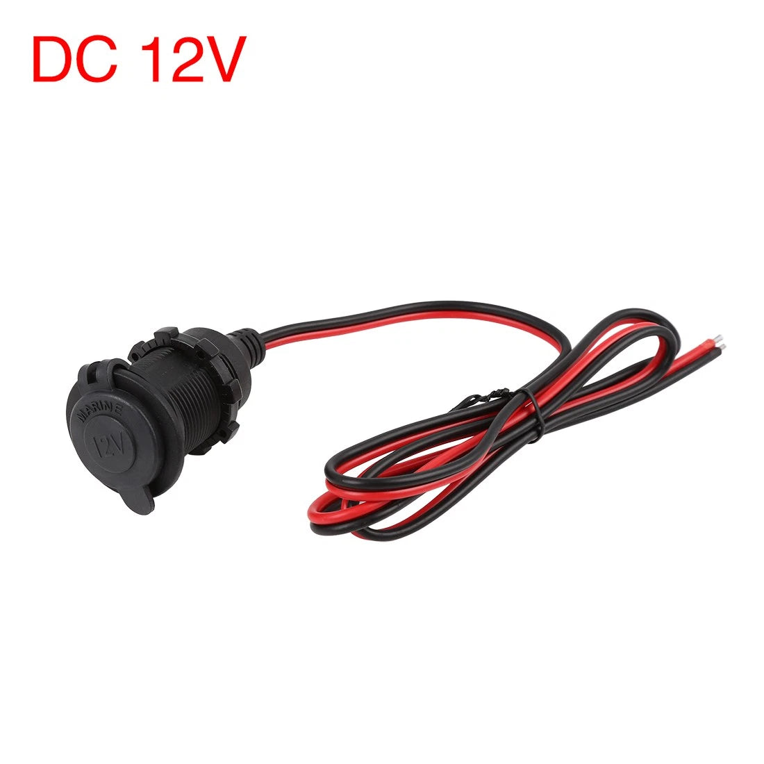 DC 12V Cigarette Lighter Socket Plug with Wire and Cover for Car/Motorcycle