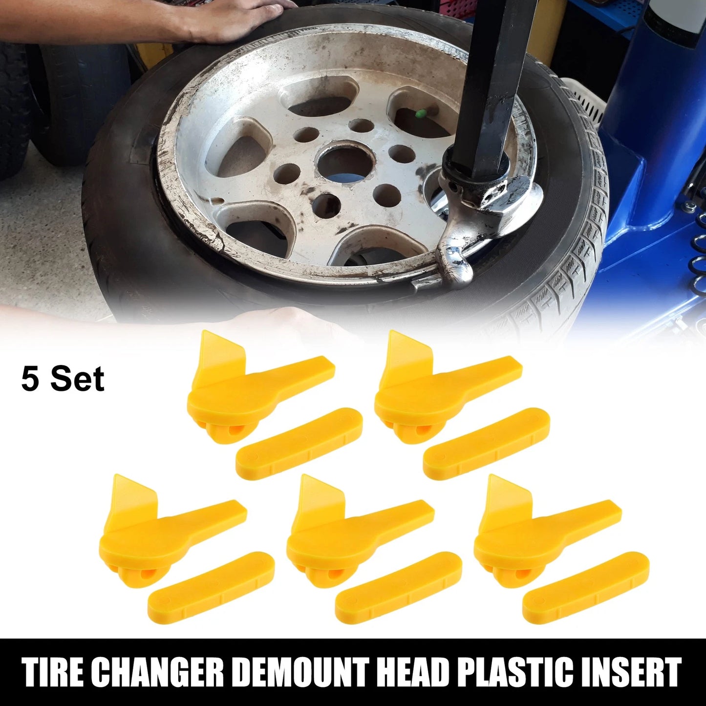 5 x Demount Head 2.09x0.94x1.18in Tire Plastic Insert for Motorcycle