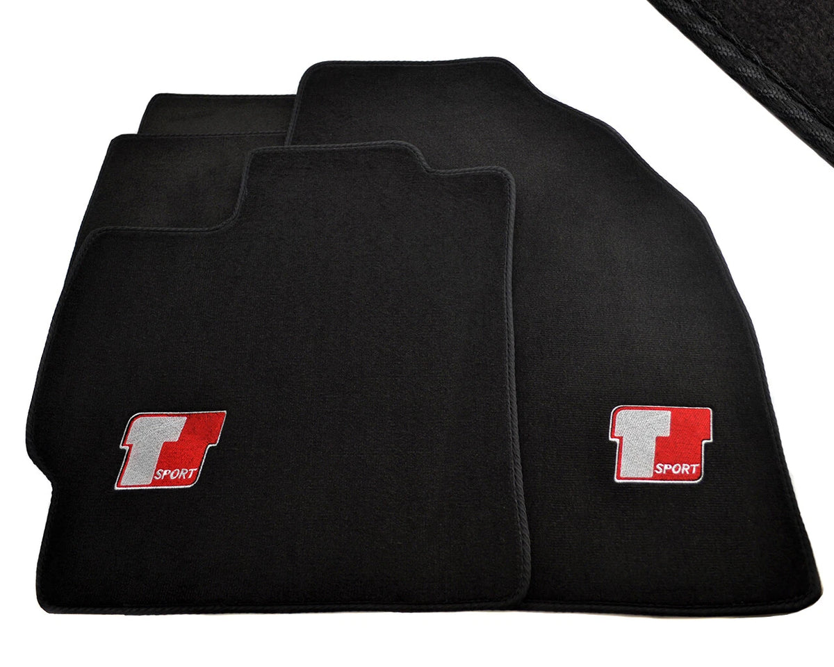 Black Tailored Floor Mats for Toyota Prius (2009-2015) - Sport Emblem 2 x