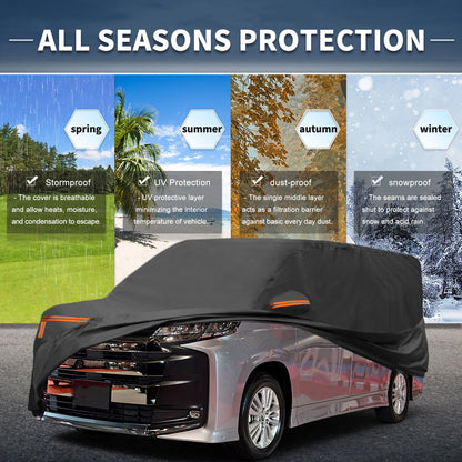 Waterproof Aluminum Film Cotton Car Cover with Zipper for Toyota Noah