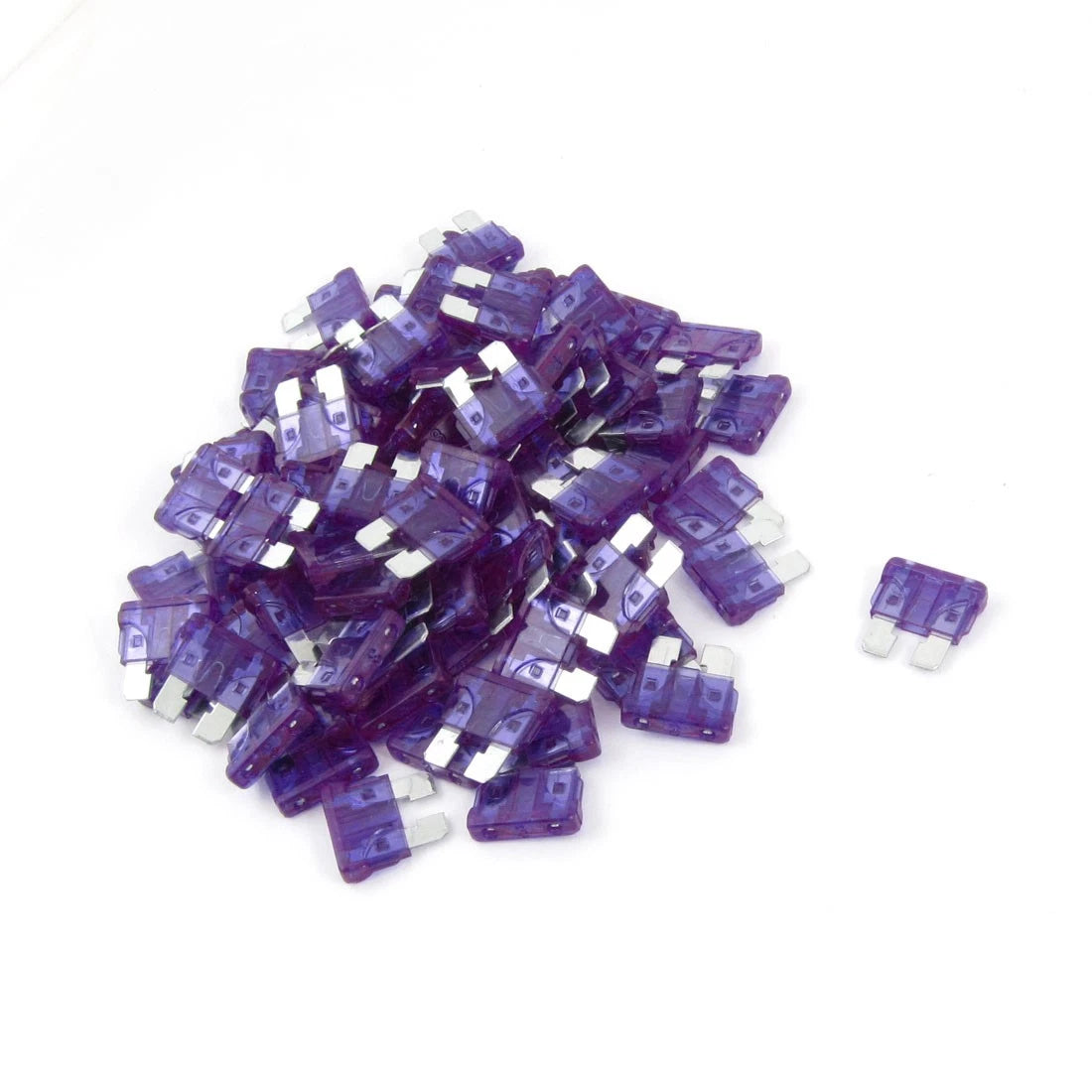 100 Pcs Mini Blade Fuses 3A for Auto Car Purple Plastic Coated