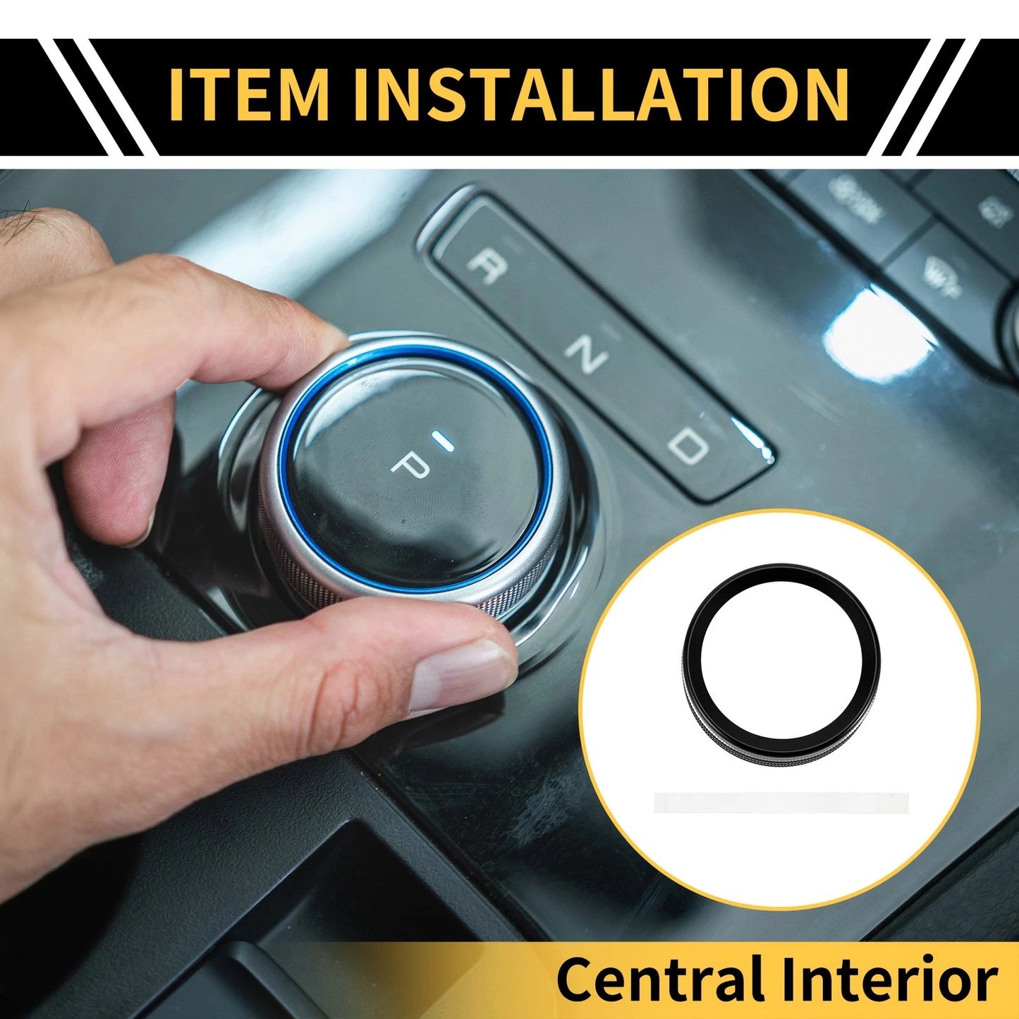 Gear Shift Control Knob Cover Ring for Ford Maverick (2022) - Black 1 x Pc