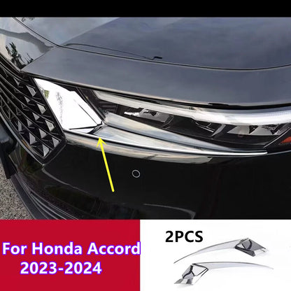 2 x Front Headlight Lamp Eyebrow Cover Trim Decor for Honda Accord (2023–2024)