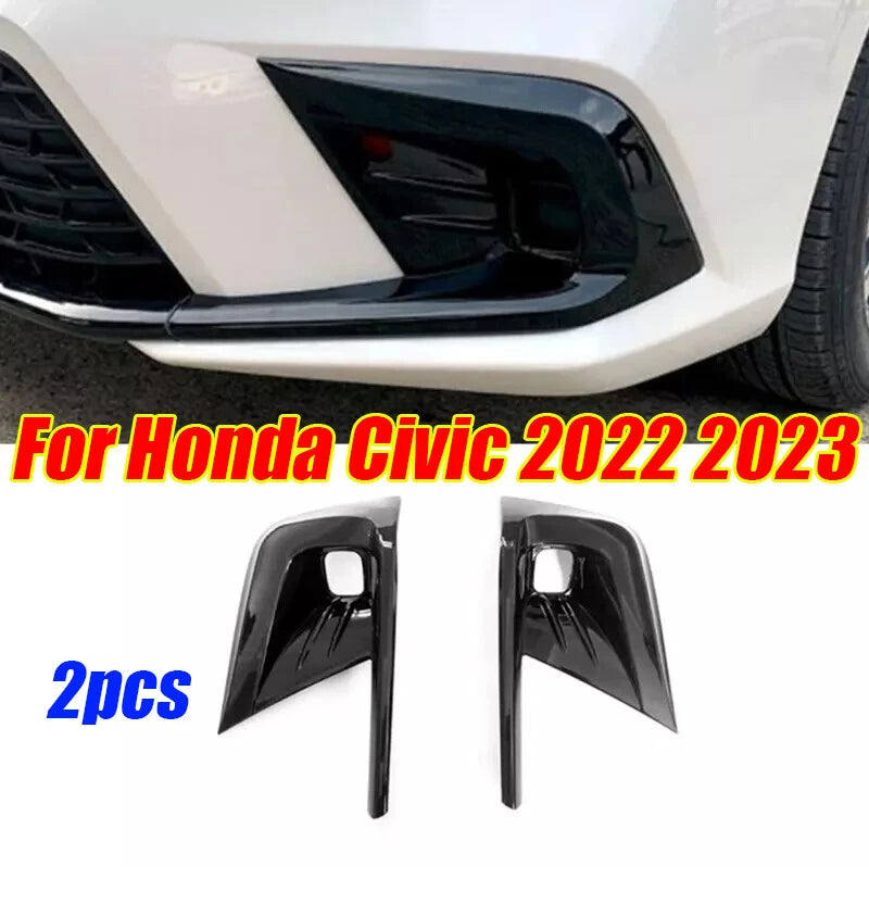 Front Fog Lamp Bumper Light Cover Trim 2x for Honda Civic (2022–2024)