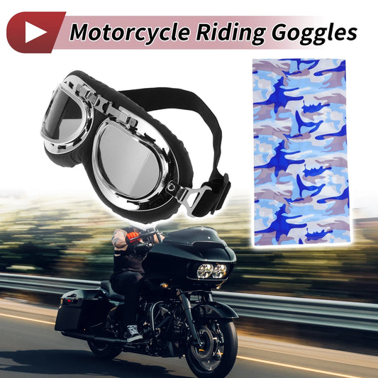 Set 1 Motorcycle Goggles Grey Lens Black Frame Sunglasses for Motorcycle