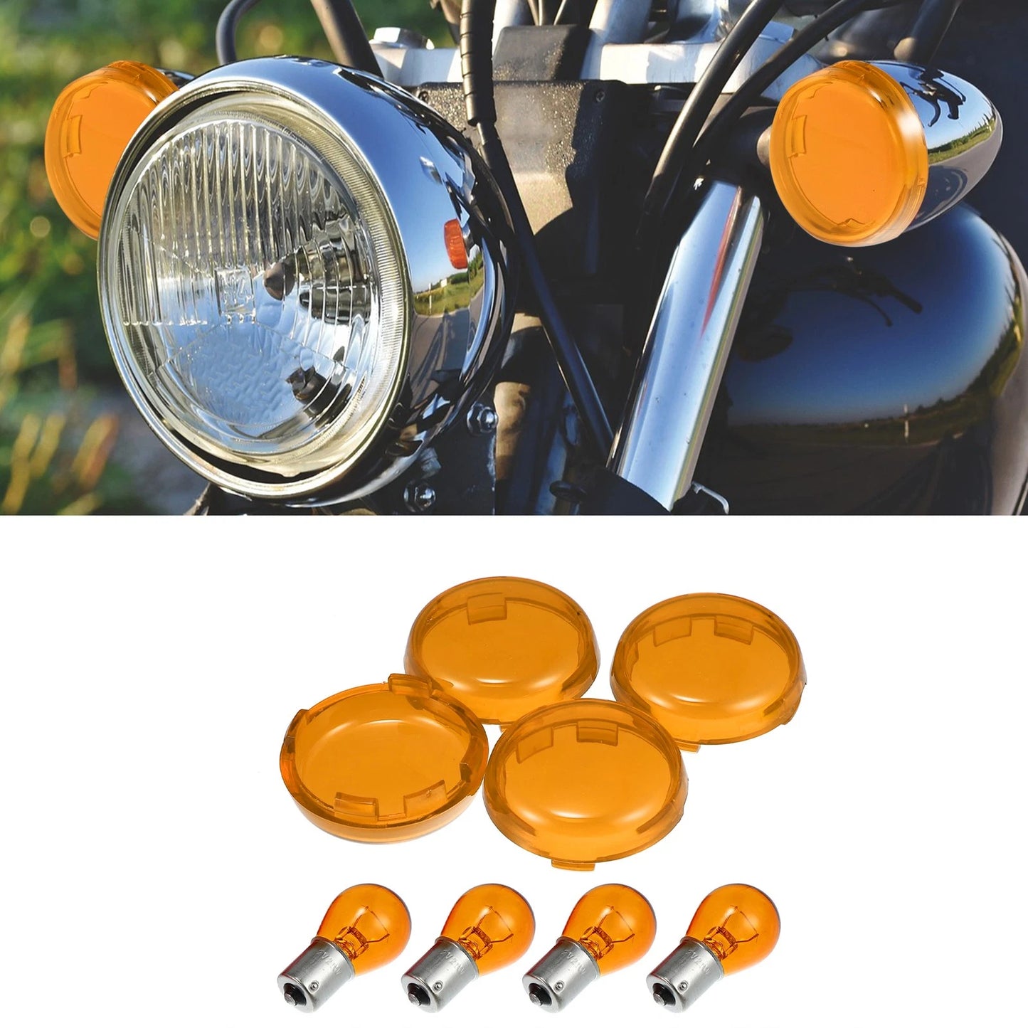 Turn Signal Lens w/ Bulb for Harley Dyna Sportsters (2002–2013)