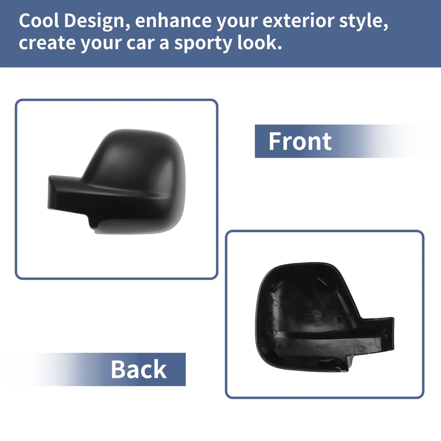 Mirror Cover Cap Replacement Black for Citroen Dispatch Jumpy (2016-2024) 1 x Pc