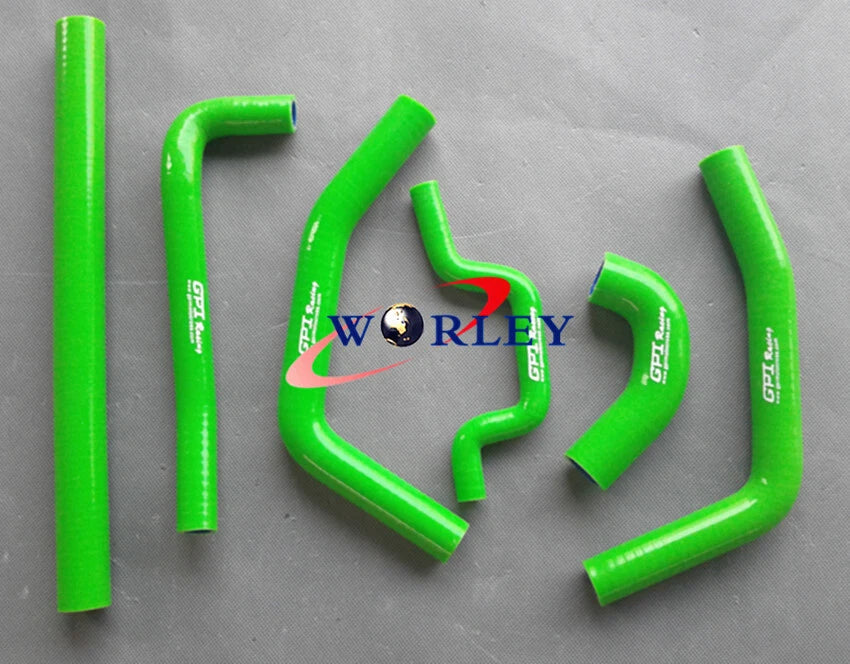 Hose Kit & Aluminum Radiator for Kawasaki KXF250 KX250F (2009-2010) GREEN