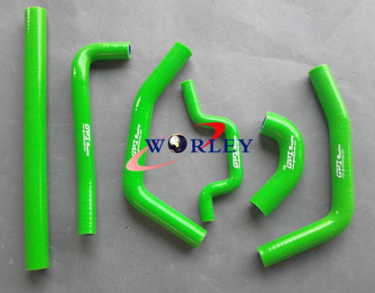 Hose Kit & Aluminum Radiator for Kawasaki KXF250 KX250F (2009-2010) GREEN