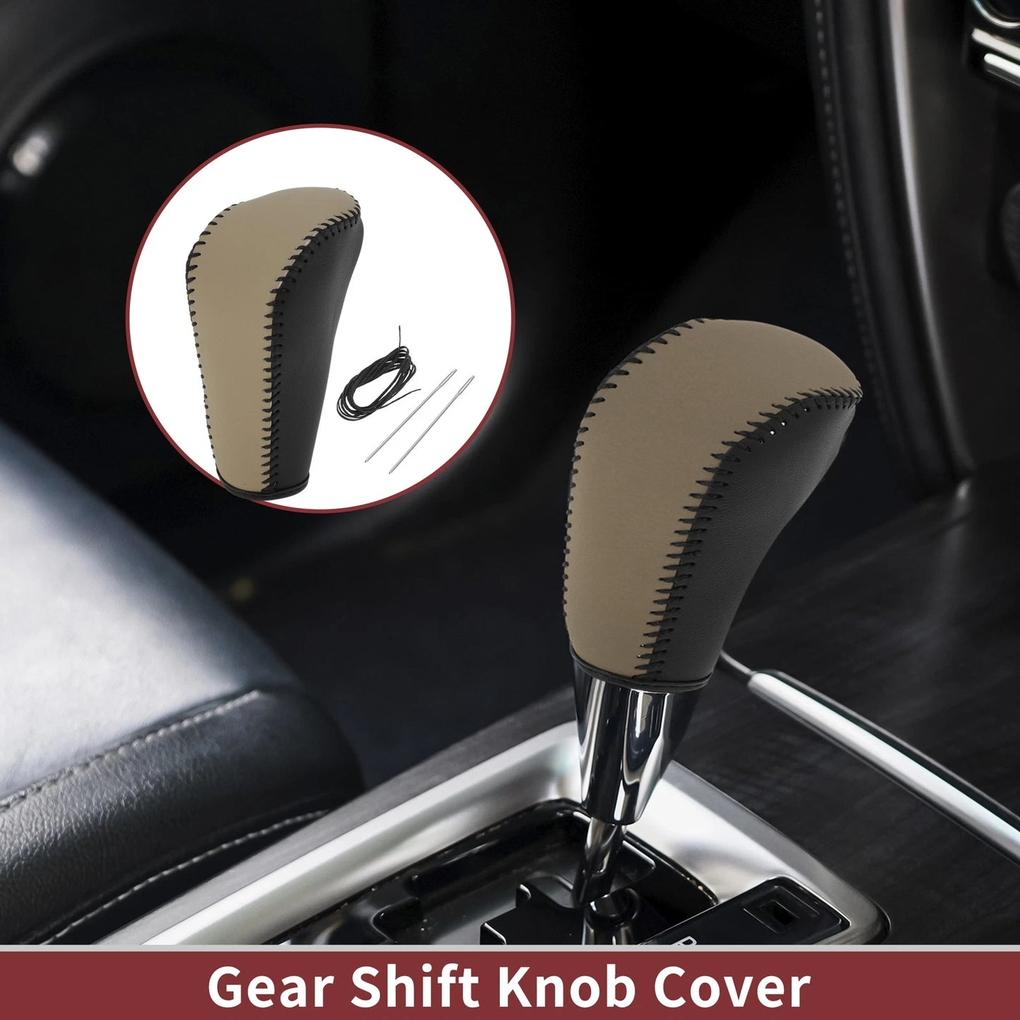 Gear Shift Knob Cover for BMW 3 Series E90 (2004 - 2012) Beige Black