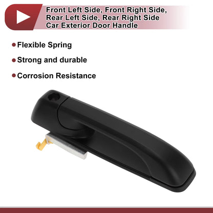 Exterior Door Handle Front/Rear Black for Dodge Ram 1500