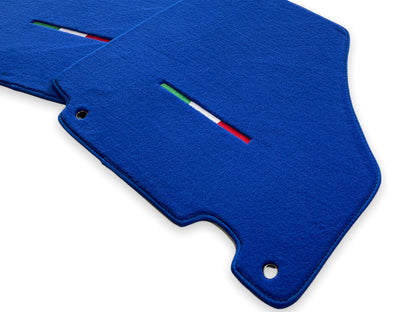 Floor Mats Set for Ferrari 360 Modena LHD with Emblem Blue Carpets (2000-2005)
