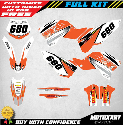 SHOCKWAVE Decal Stickers for KTM SXF 250 450 (2007-2010)