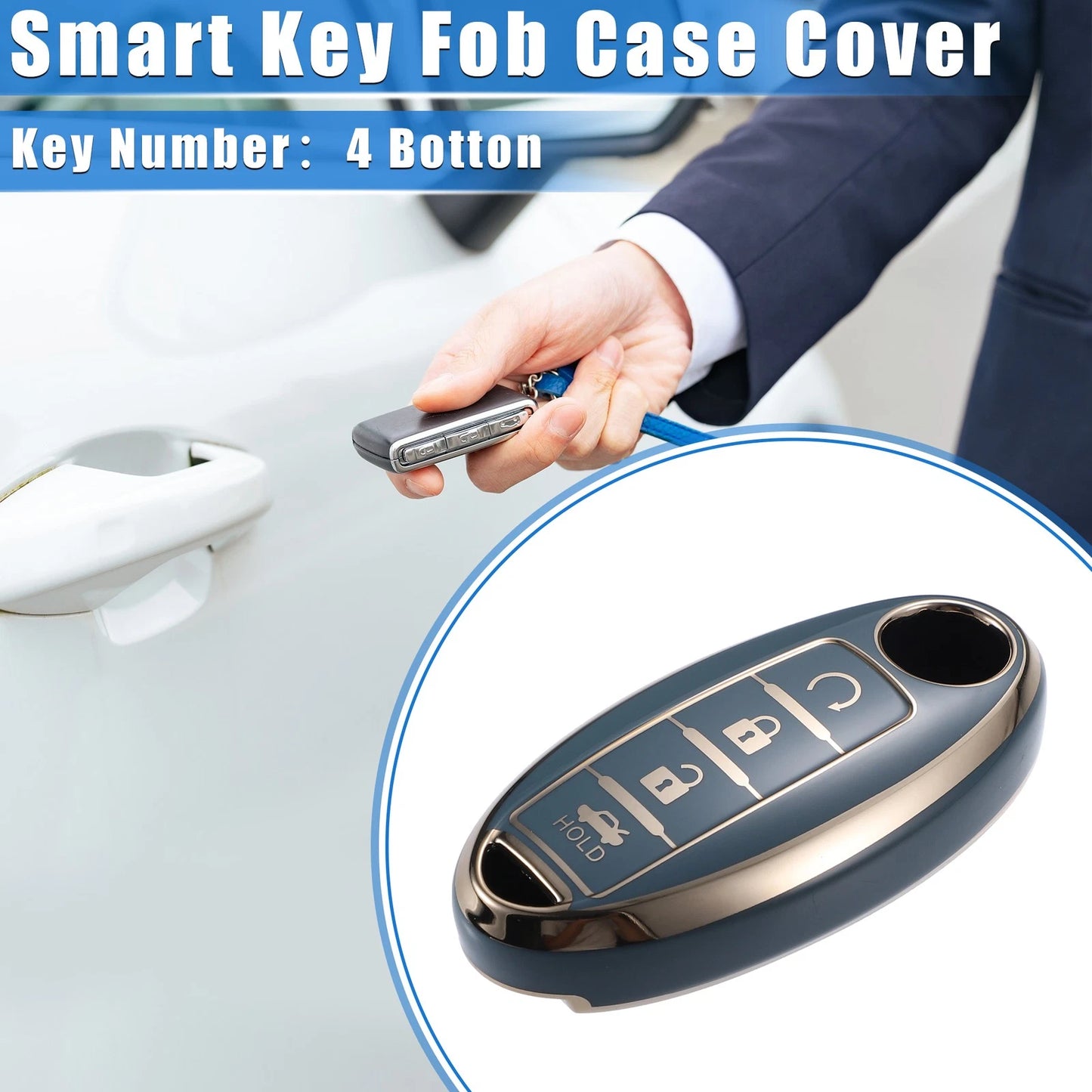 4 Button Fob Shell Cover Case for Nissan Altima Armada