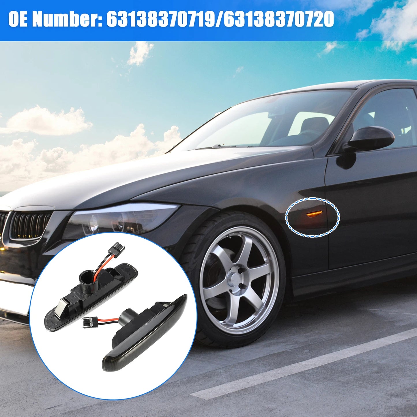 Sequentia Smoked LED Side Marker Light Lamp for BMW E46 Yellow