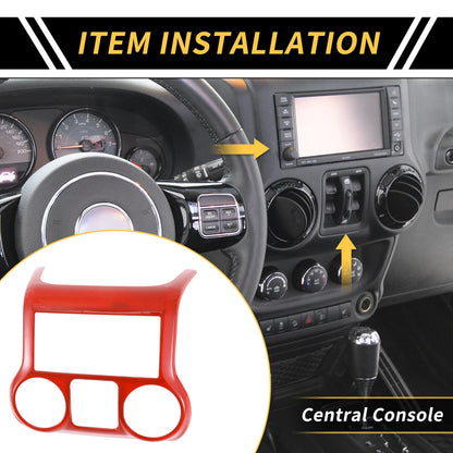 Central Console Dashboard Trim for Jeep Wrangler JK JKU (2011-2017) Red