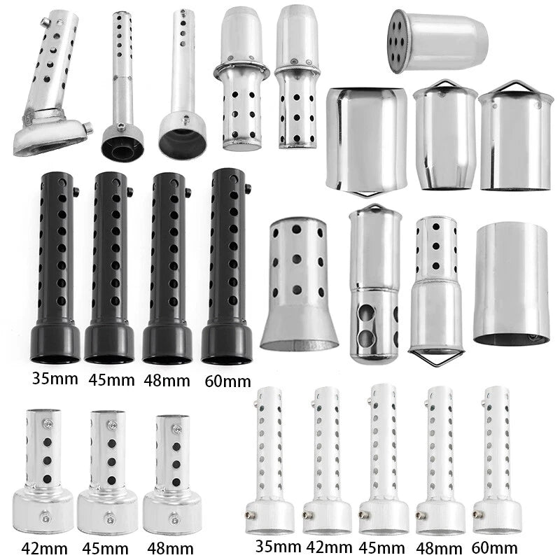 42mm Silver Universal Motorcycle Exhaust Can Silencer Muffler for Motorcycles