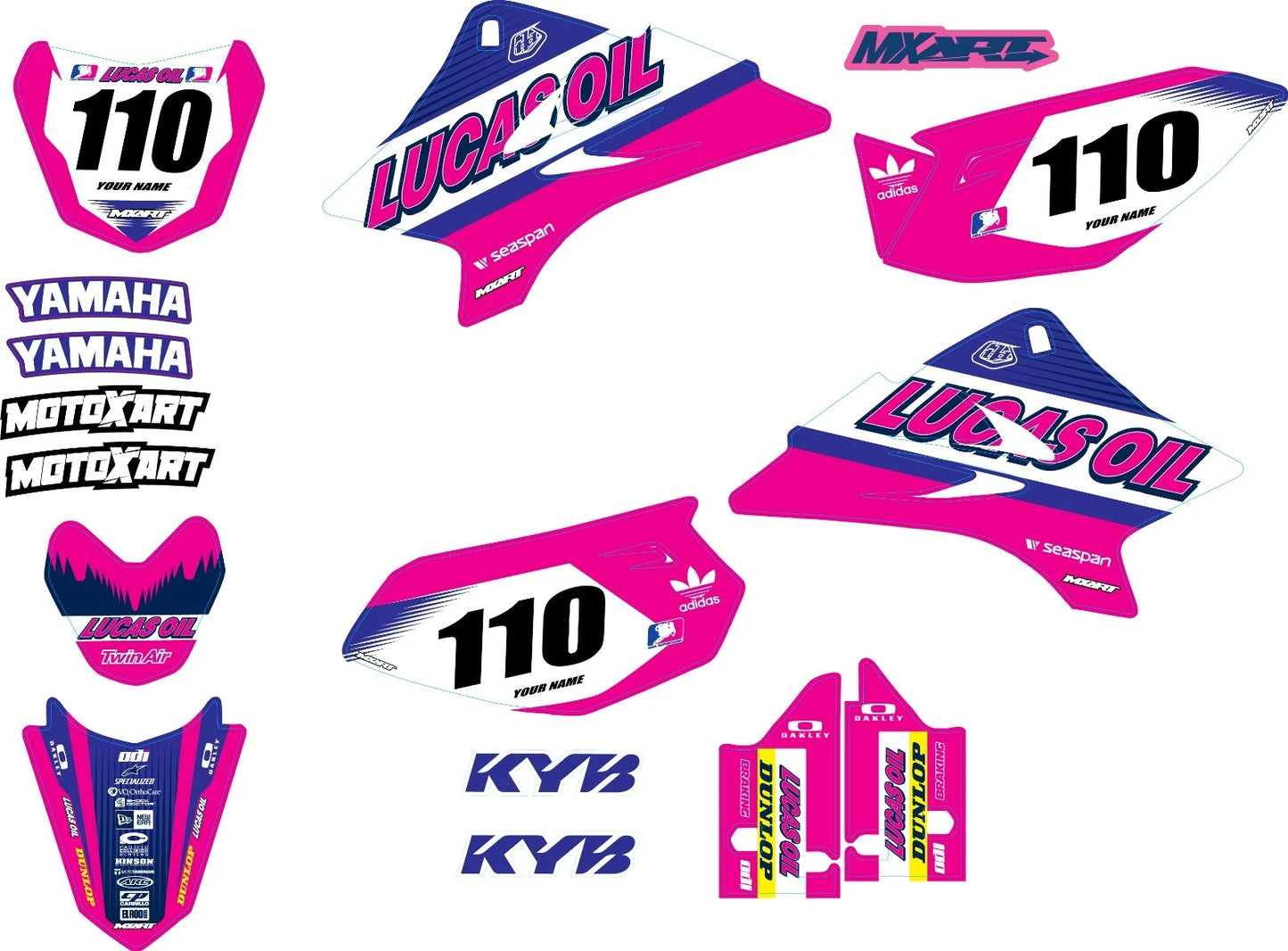 Active Pink Style Graphics Kit for Yamaha TTR 50 (2006-2023)