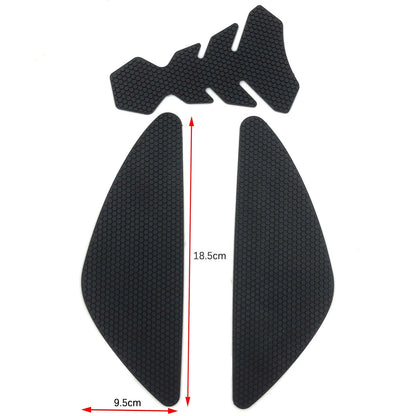 3 x Black Gas Tank Traction Grip Side Pad Covers for KAWASAKI Z650RS (2021-2023)
