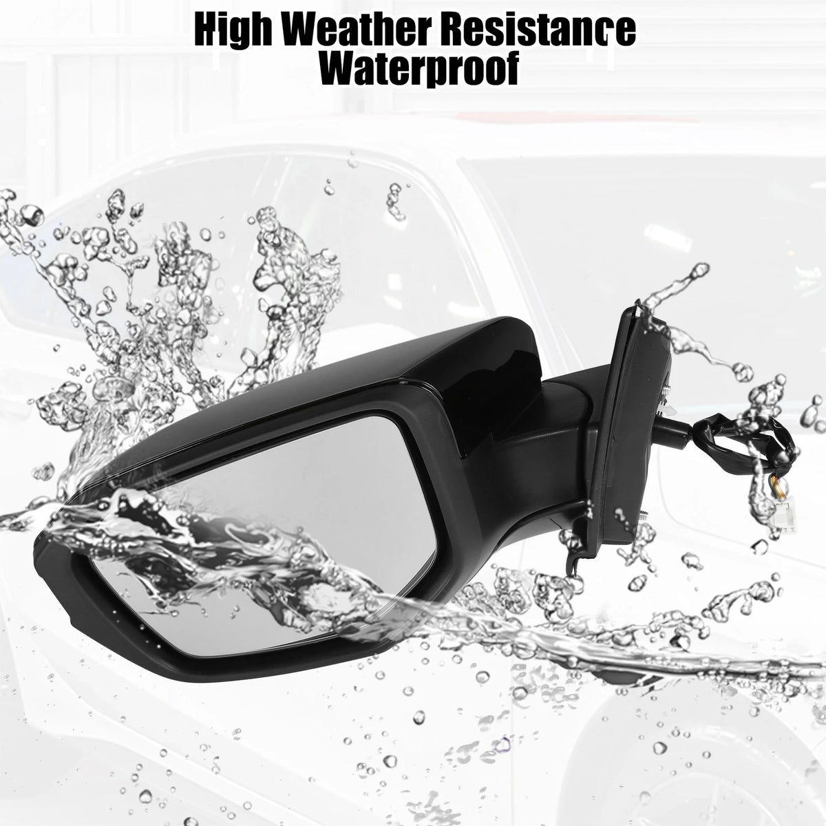 3 Pin Left Side Door Mirror Assembly Black for Honda Civic (2016-2021)