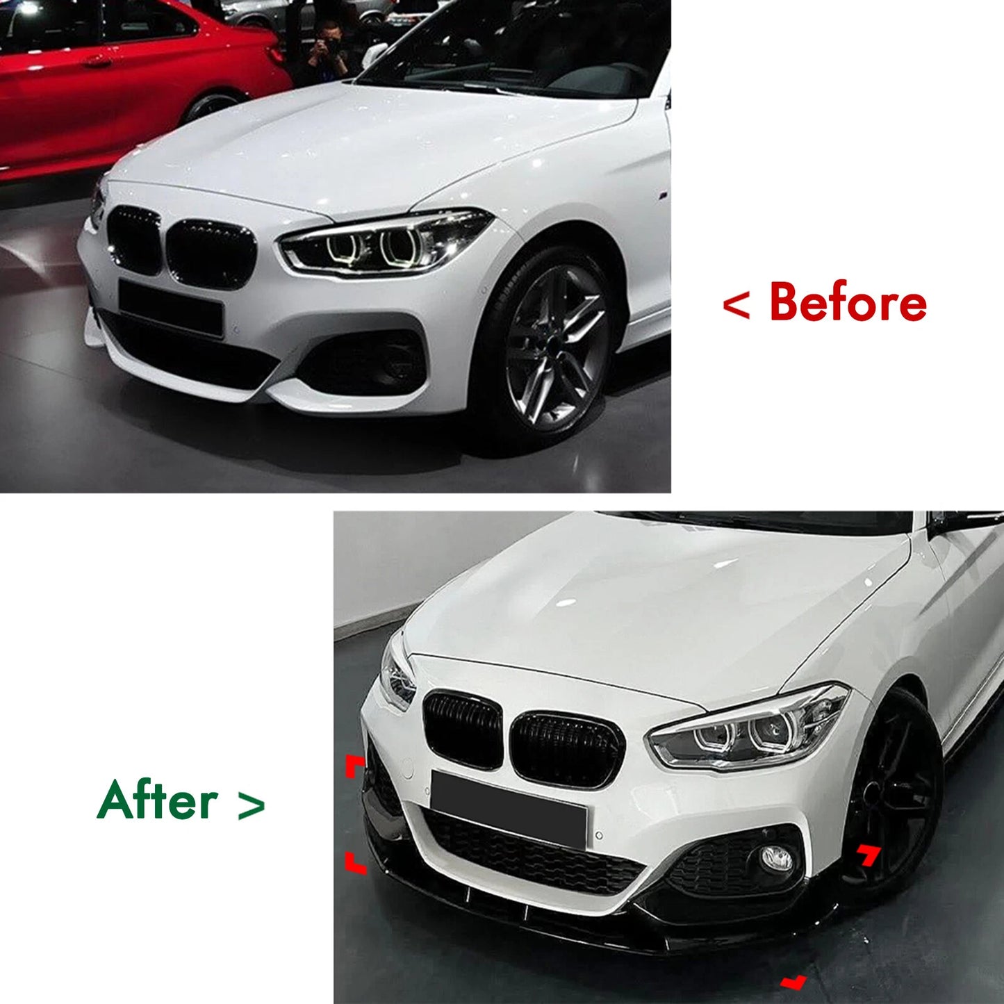 Front Bumper Spoiler Lip Side Covers for BMW F20 F21 M Sport (2015-2019)