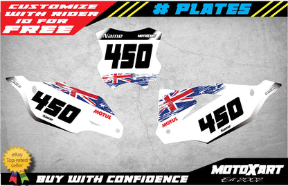 Custom Number Plate Decals for Kawasaki KXF 450 (2019)