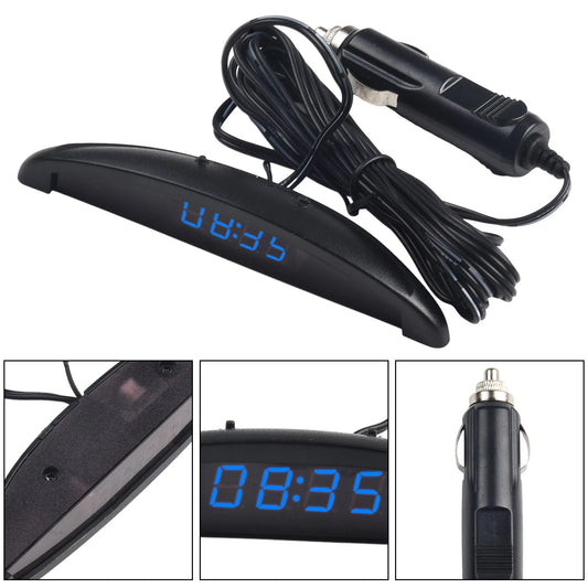 12V / 3 In 1 Digital Car Clock Voltmeter Thermometer for Vehicle