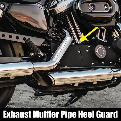 Exhaust Heat Shield Pipe Shield for Harley with Hole Silver Tone