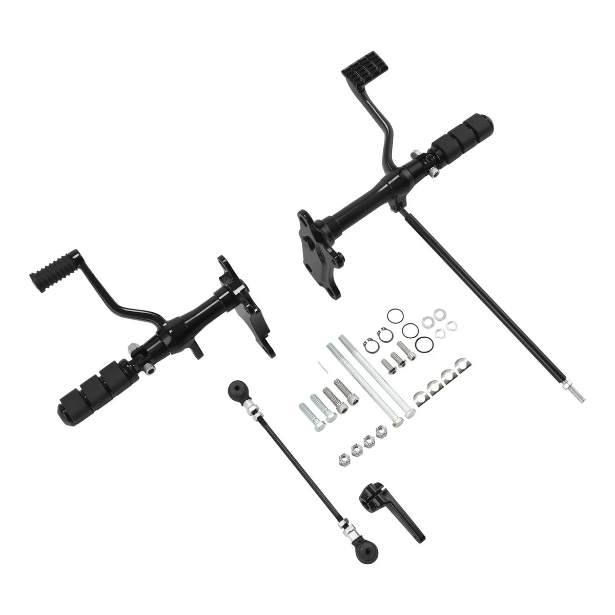 Black/Chrome Forward Control Pegs & Levers for Harley Sportster XL883 (2004-2023)