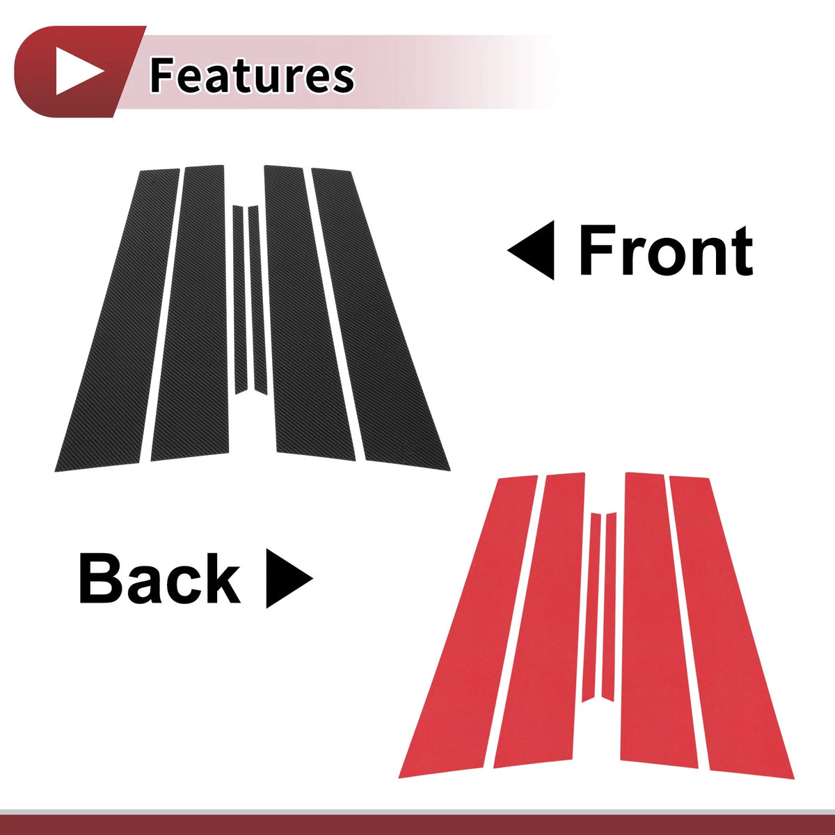 Door Pillar Window Trim / 4 x CF Front Rear Left Right for Toyota Crown