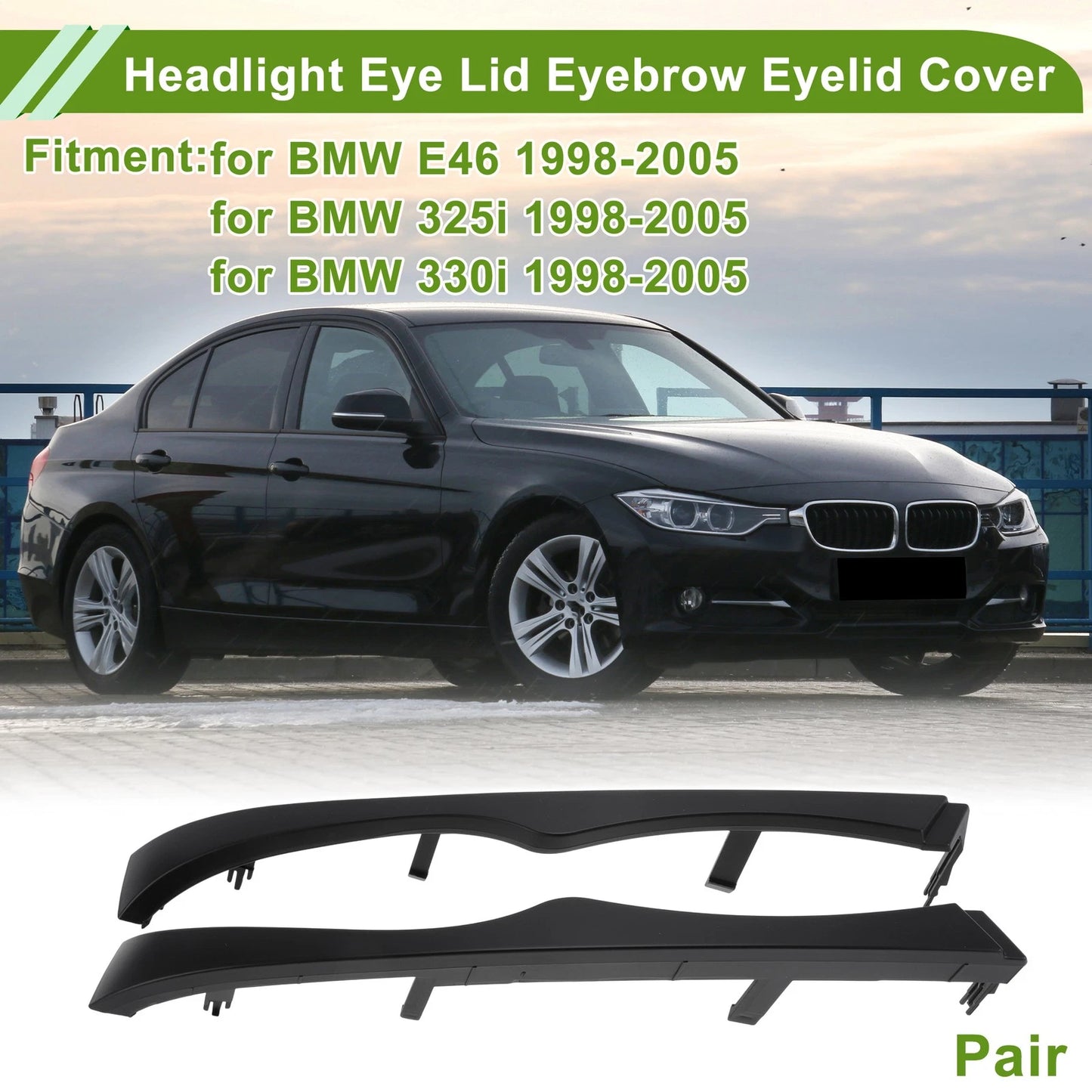 Headlight Eyebrow Eyelid Covers for BMW E46 (2000-2006)