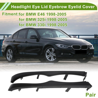 Headlight Eyebrow Eyelid Covers for BMW E46 (2000-2006)