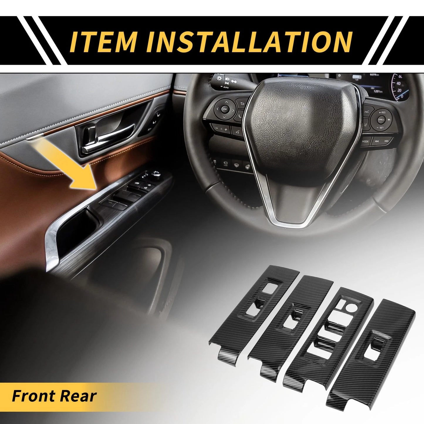 Door Window Switch Panel Cover Set for Toyota Tundra (2022–2024)