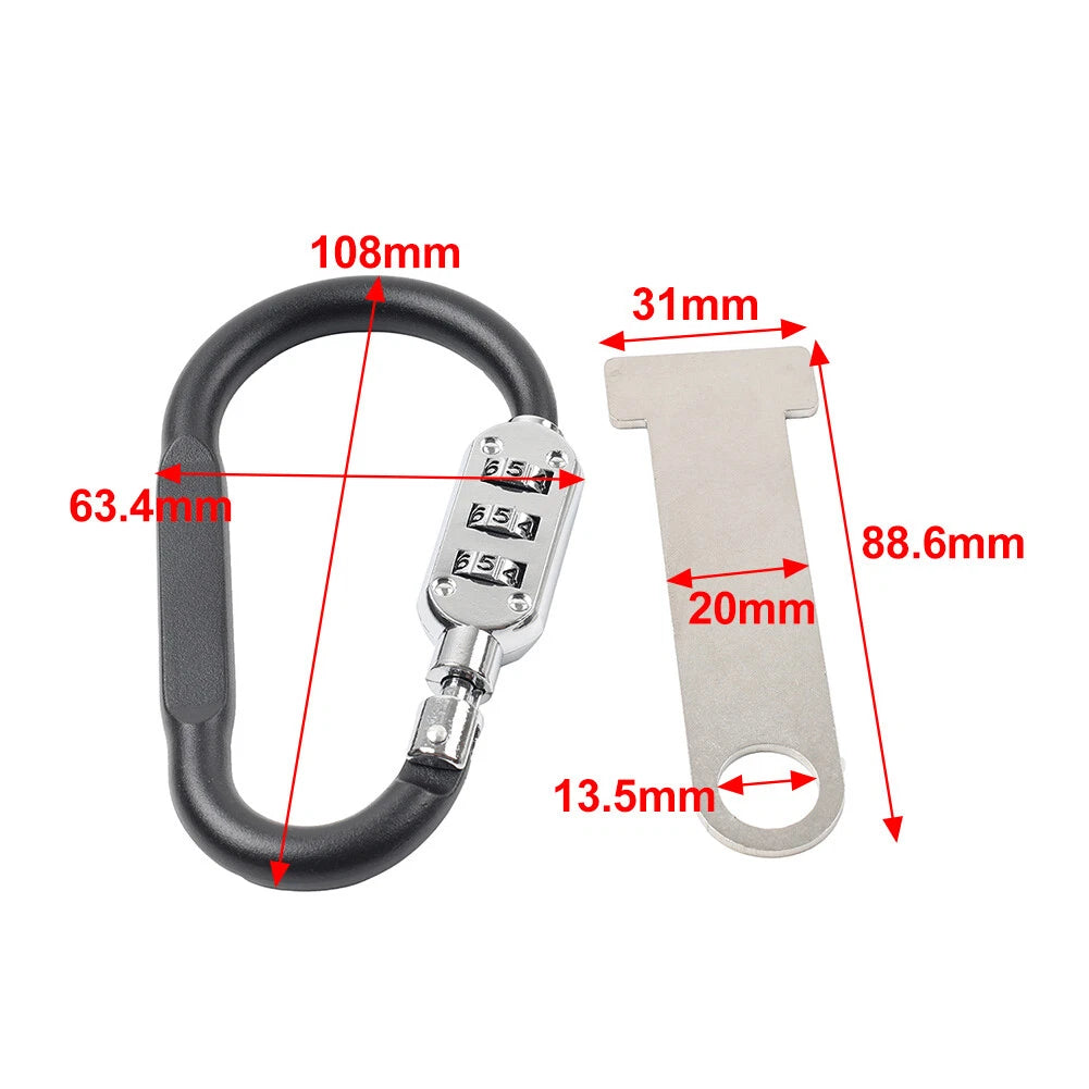 Motorcycle Helmet Lock Buckle Anti-theft Fastener T-Bar Kit for Harley