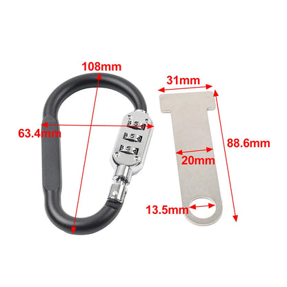 Motorcycle Helmet Lock Buckle Anti-theft Fastener T-Bar Kit for Harley