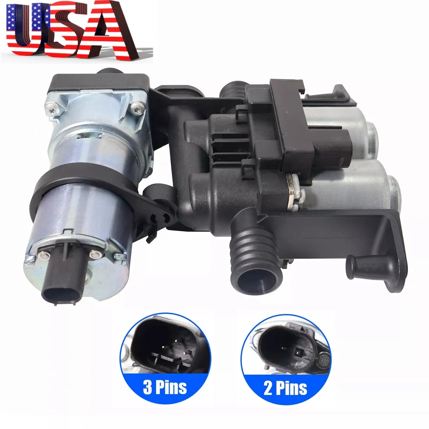 Heater Control Valve With Auxiliary Water Pump for BMW E38 E39 (1995–2003)