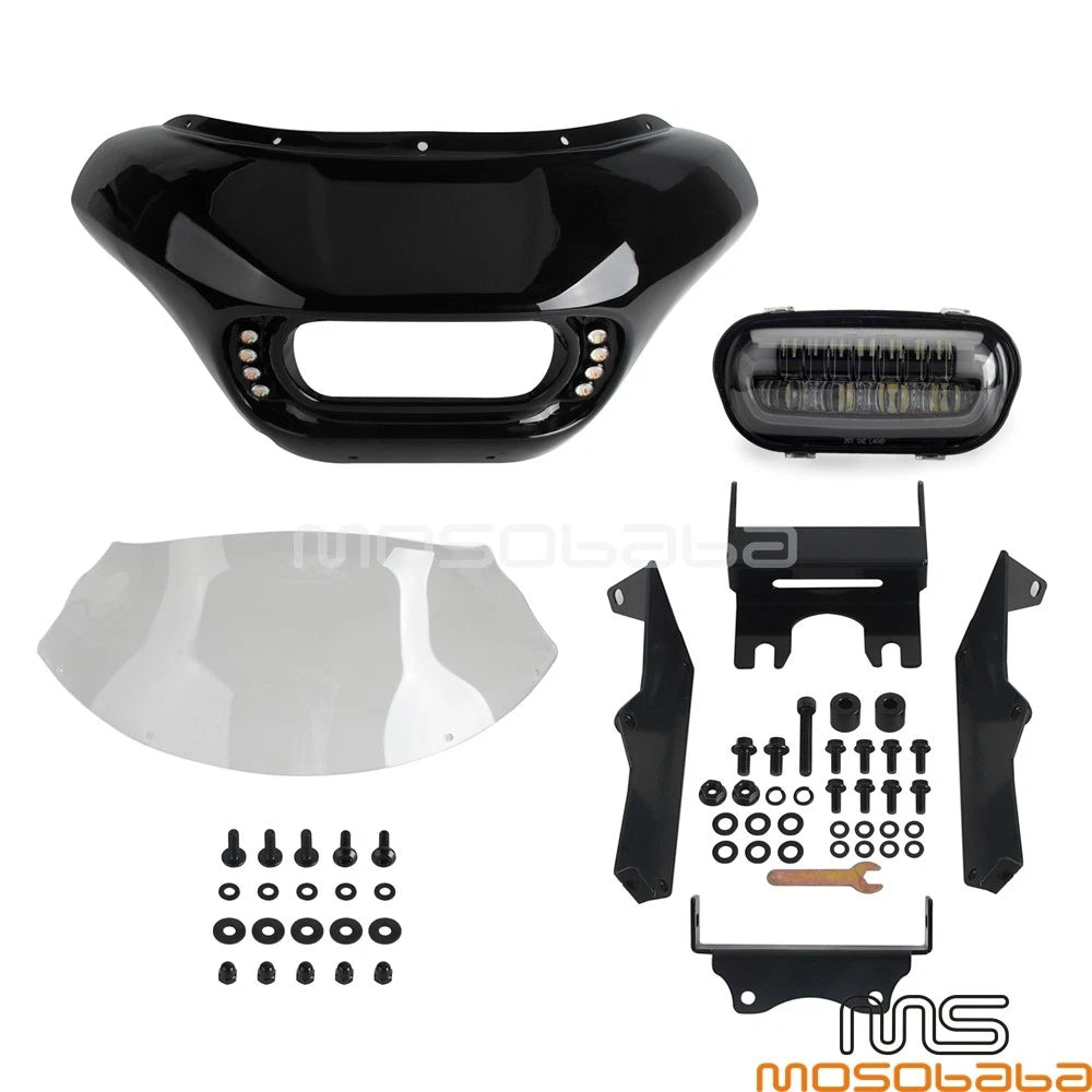 LED Front Headlight Fairing Mask Bracket for Softail Low Rider S 114 117 (2020-2023)