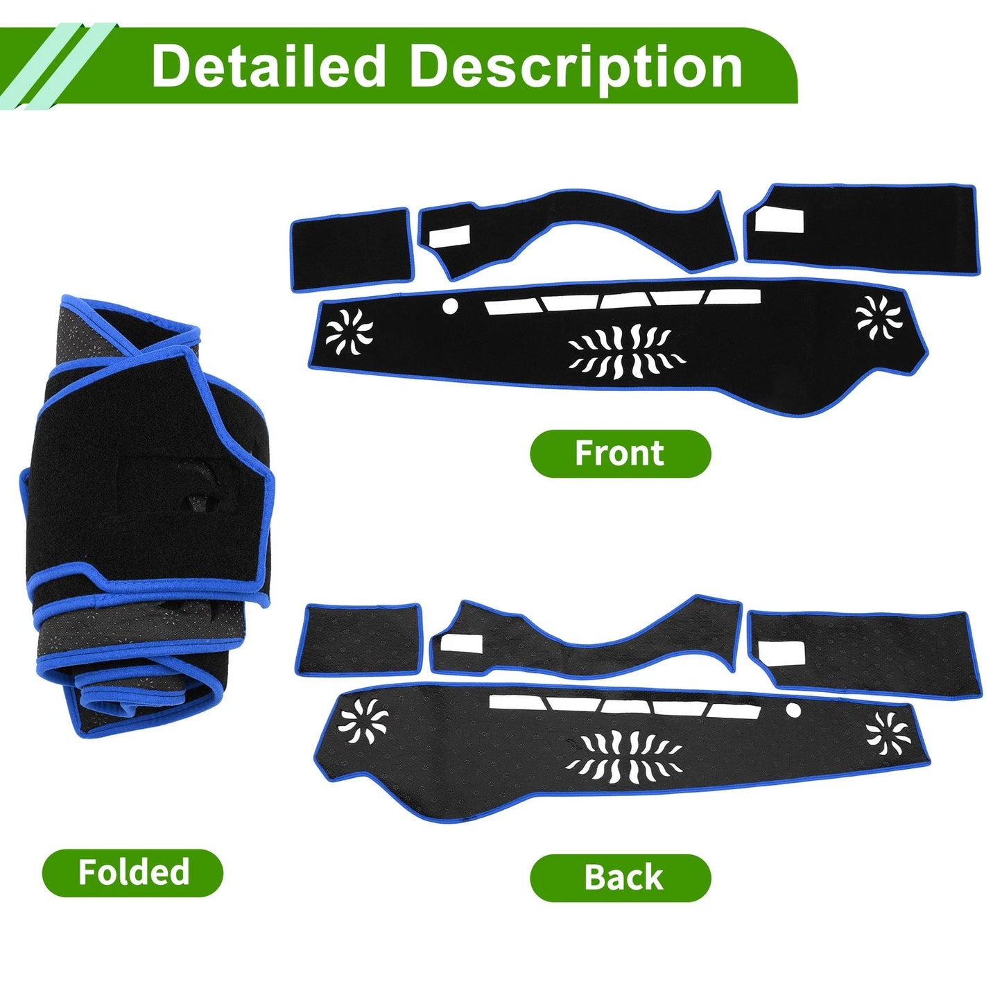 Dashboard Cover Black Blue for Lexus IS 30 Series (2013-2023) 1 Pc