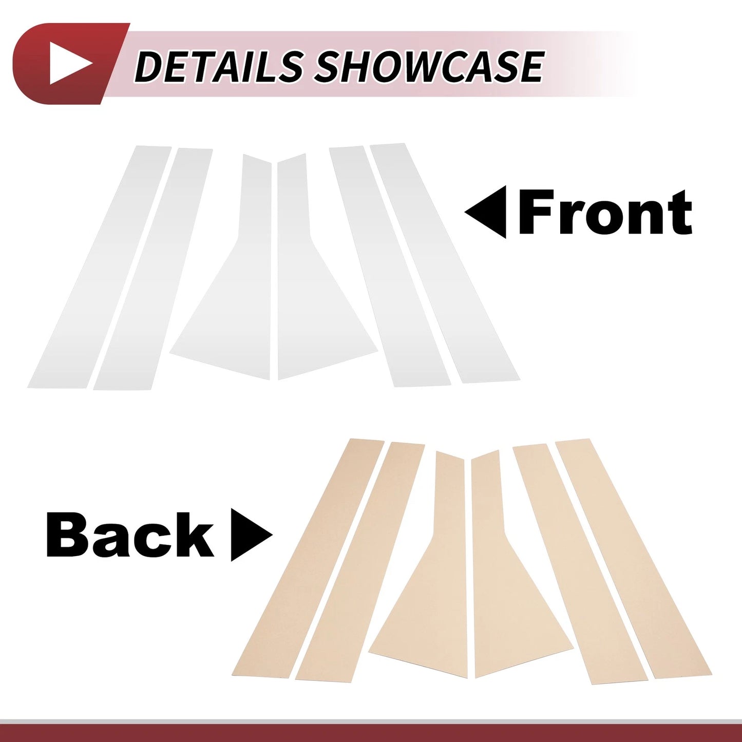 6 Pcs Door Pillar Window Trim for Nissan Rogue (2021-2023) Chrome Silver Tone