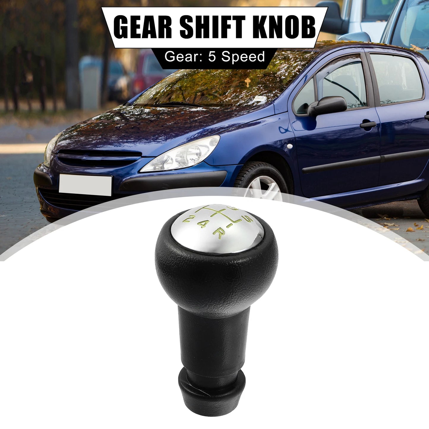 Gold Tone Black Gear Stick Shift Knob for Peugeot 106, 107, Citroen C2, C3, C4