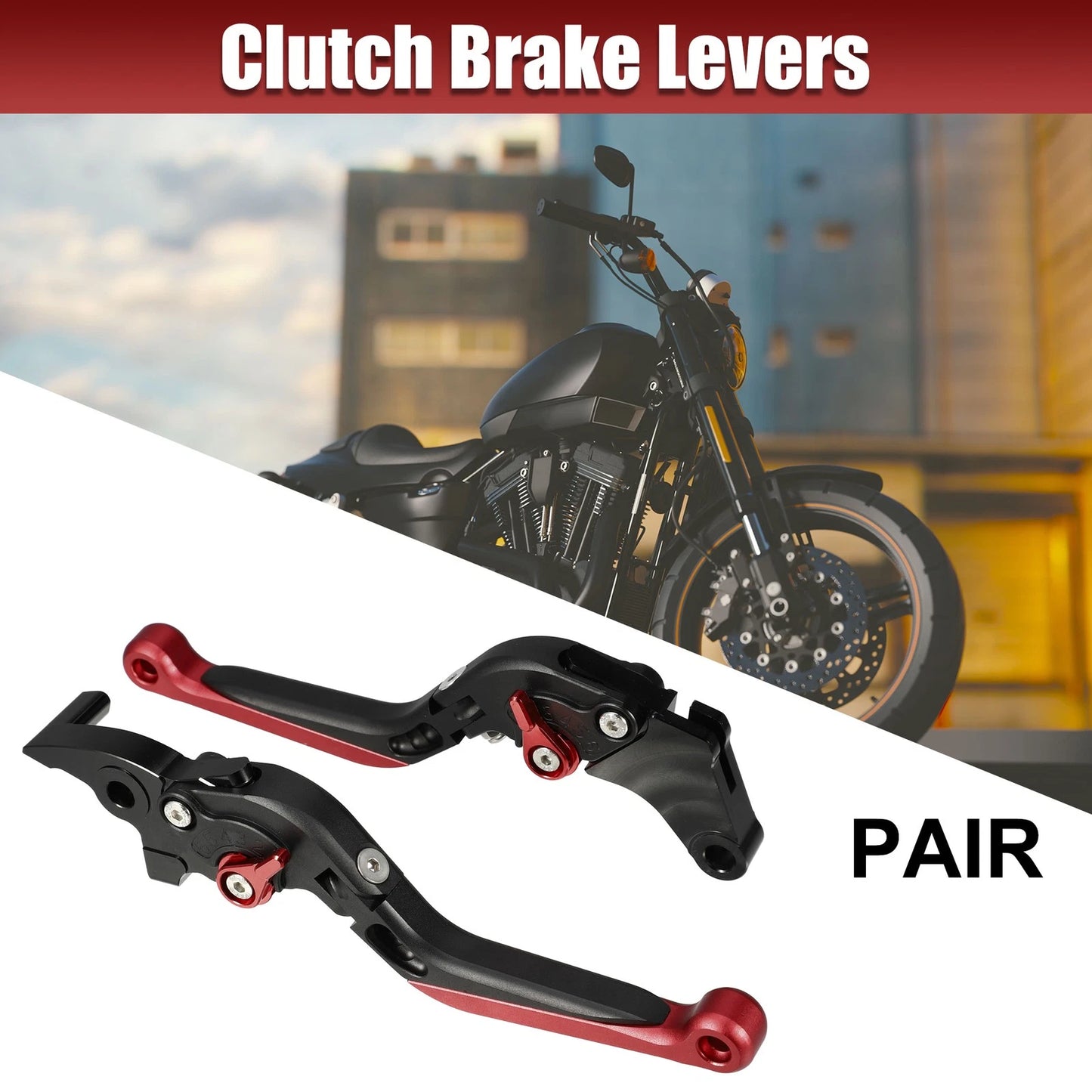 1 Pair Motorcycle Brake Clutch Levers Folding for Suzuki GSX-R125 Black Red