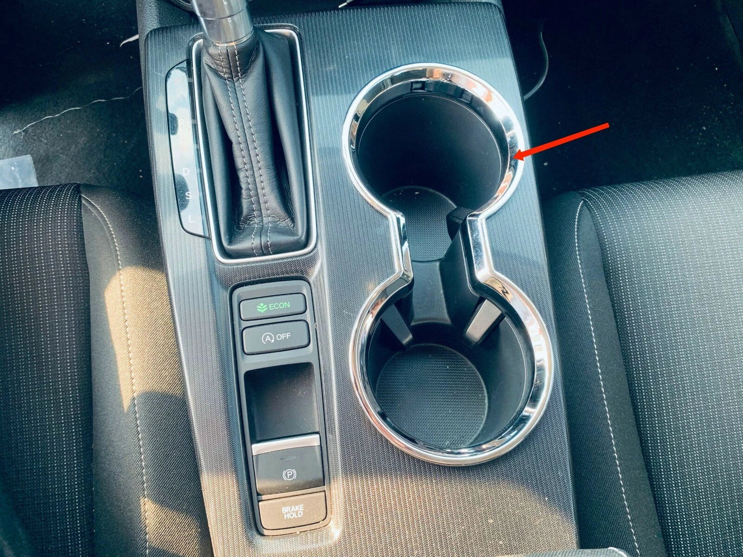 Front Holder Water Cup Frame Cover Trim for 2022-2023 Honda Civic Chrome