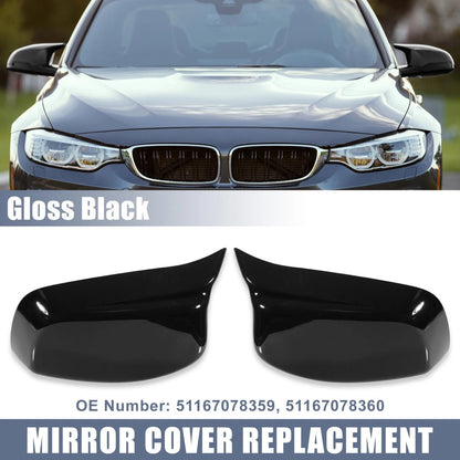 Gloss Black Rear View Mirror Covers for BMW 5 Series E60 E61 E63 E64 (2005-2010)