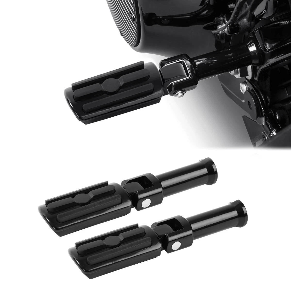 Rear Footpegs Bracket Black for Harley Softail Deluxe Fat Boy (2018-2025)