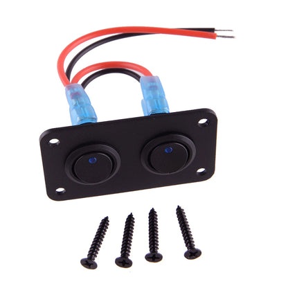 Mini Rocker Toggle Switch Panel with Blue LED Light for Car RV Truck