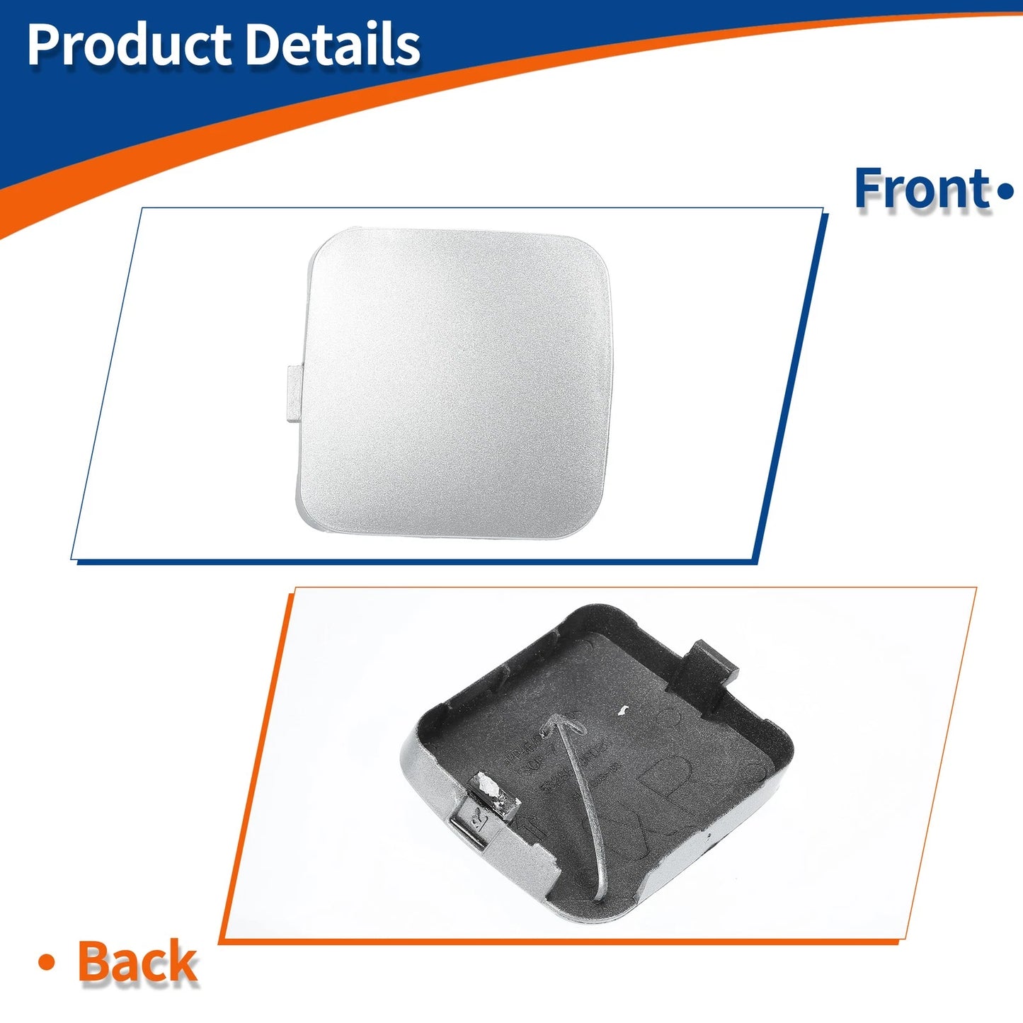 Front Bumper Tow Hook Cover for Toyota Rav4 (2009-2011) Silver Tone