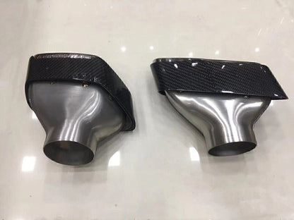 2 x Carbon Fiber Exhaust Muffler Pipes for 2019 BMW 5-Series (2019)